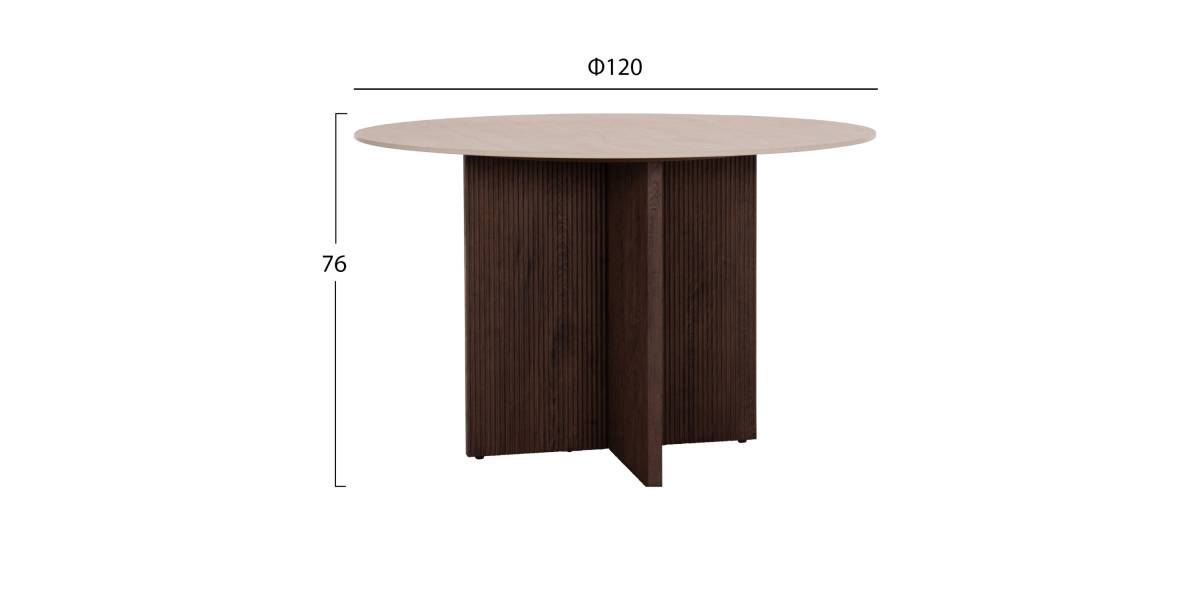 ΤΡΑΠΕΖΙ ΤΡΑΠΕΖΑΡΙΑΣ ΣΤΡΟΓΓΥΛΟ SKY HM18331 ΚΕΡΑΜΙΚΟ TOP ΟΨΗ ΤΡΑΒΕΡΤΙΝΑΣ Φ120x76Υεκ