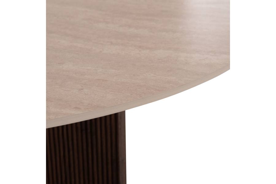 ΤΡΑΠΕΖΙ ΤΡΑΠΕΖΑΡΙΑΣ ΣΤΡΟΓΓΥΛΟ SKY HM18331 ΚΕΡΑΜΙΚΟ TOP ΟΨΗ ΤΡΑΒΕΡΤΙΝΑΣ Φ120x76Υεκ