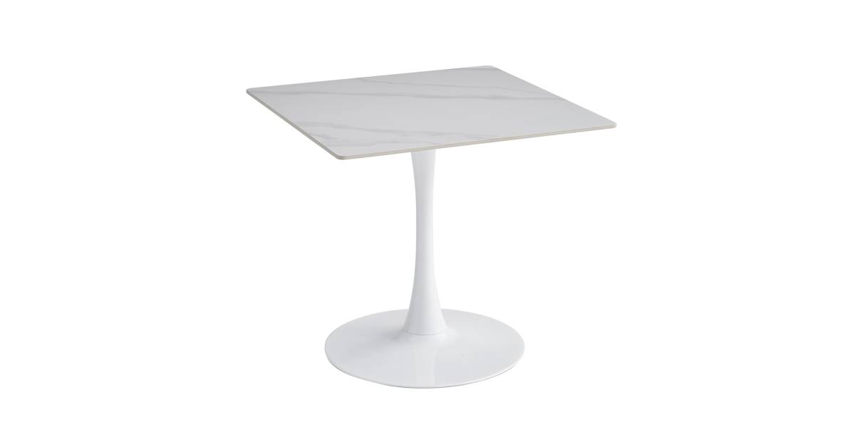 ΤΡΑΠΕΖΙ ΤΡΑΠΕΖΑΡΙΑΣ TETRAN HM18315.01 ΒΑΣΗ ΛΕΥΚΗ--SINTERED STONE SNOW WHITE 80x80x73Υεκ