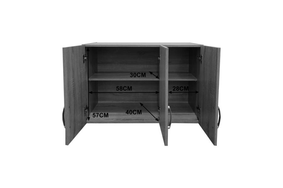 Πατάρι ντουλάπας τρίφυλλο Lego pakoworld σε sonoma-λευκή απόχρωση 90x41.5x60εκ