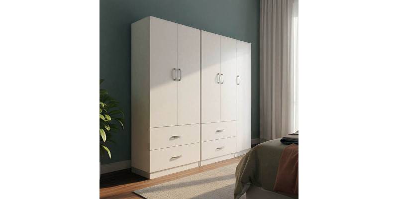 Ντουλάπα πεντάφυλλη Lego pakoworld λευκή 170x42x180εκ