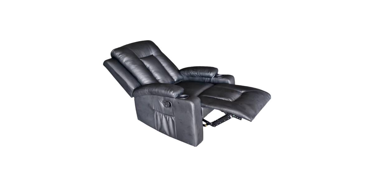 Πολυθρόνα relax Gessel pakoworld PU σε μαύρη απόχρωση 80x90x98εκ