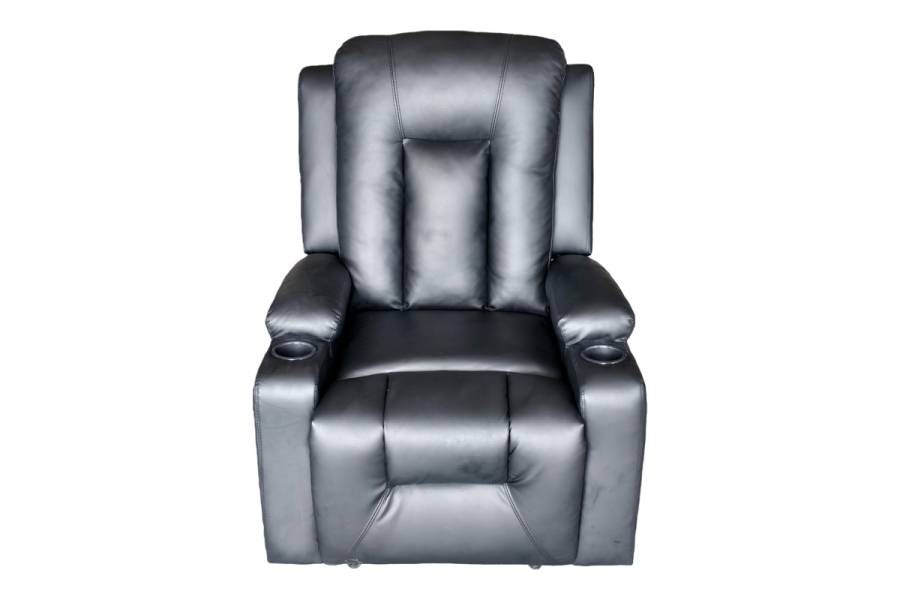 Πολυθρόνα relax Gessel pakoworld PU σε μαύρη απόχρωση 80x90x98εκ