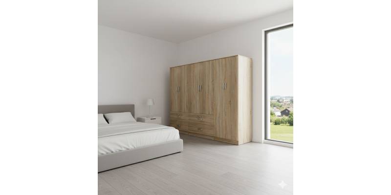 Ντουλάπα εξάφυλλη Lego pakoworld sonoma 240x42x180εκ