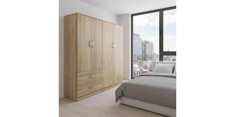 Ντουλάπα τετράφυλλη Lego pakoworld sonoma 160x42x180εκ