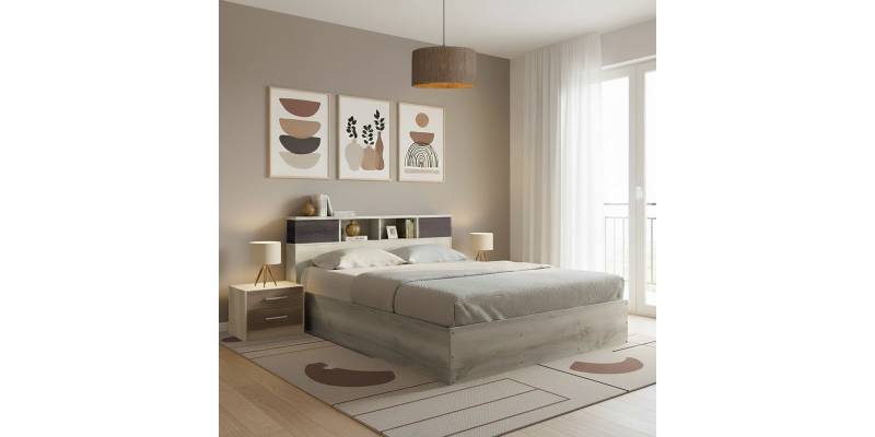 Σετ Κρεβατοκάμαρας Olympus Castillo Toro με Κρεβάτι 160x200εκ Σετ 3τεμ