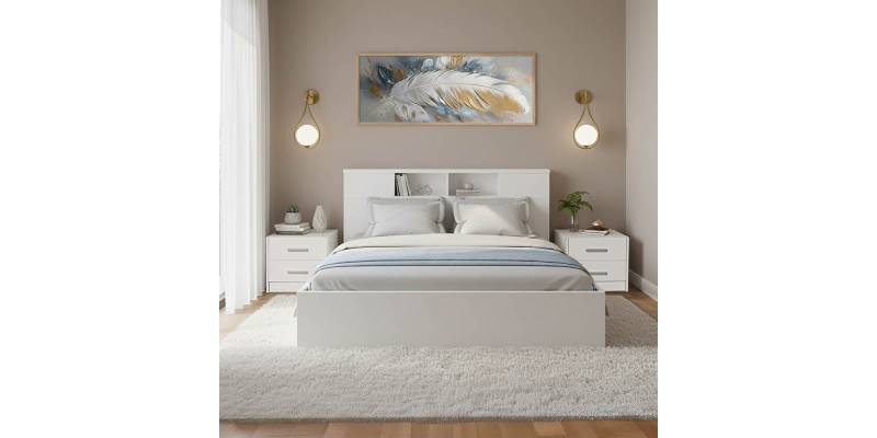 Σετ Κρεβατοκάμαρας Olympus White με Κρεβάτι 140x200εκ Σετ 3τεμ