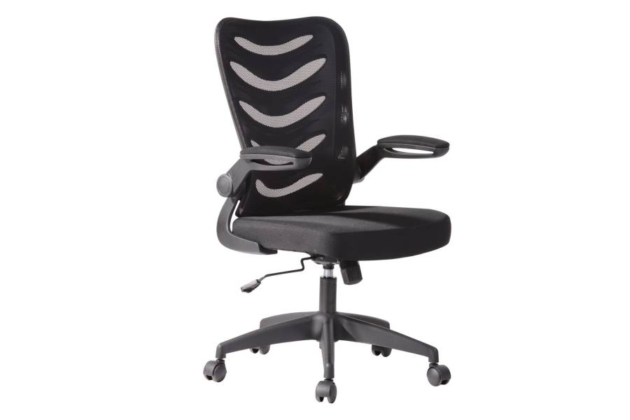 BF2945 Πολυθρόνα Γραφείου Mesh Μαύρο - Ύφασμα Μαύρο