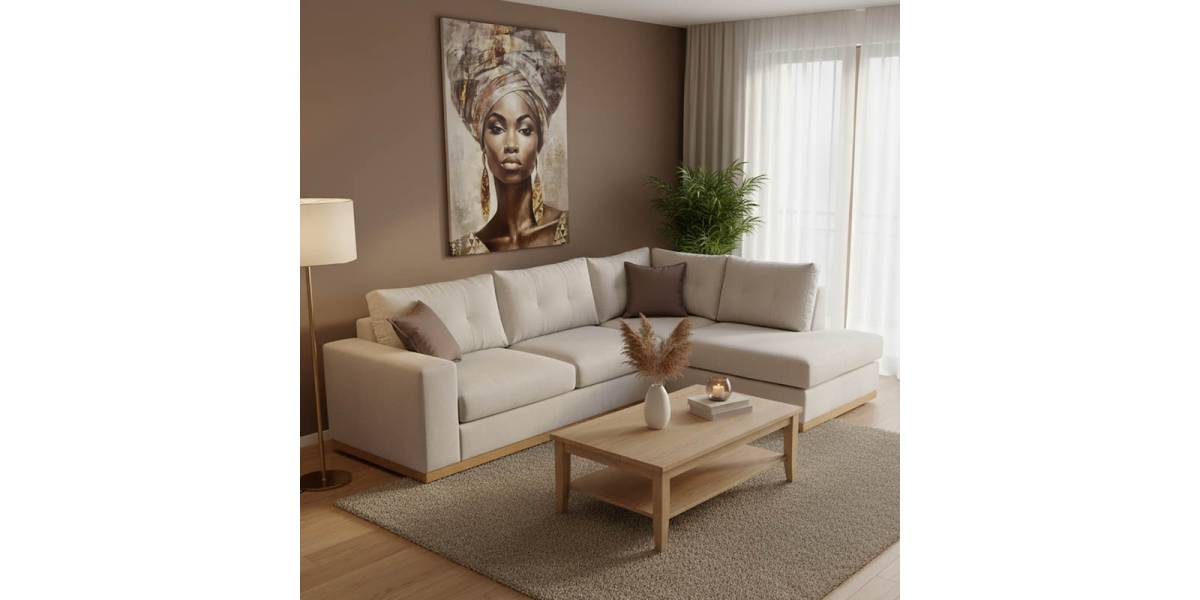 Γωνιακός καναπές αριστερή γωνία Boston pakoworld ύφασμα cream-mocha 280x225x90εκ