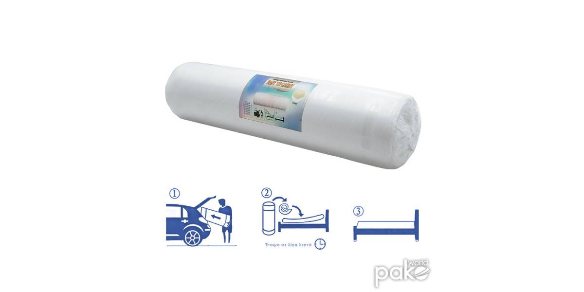 Στρώμα Nemesis pakoworld pocket spring roll pack διπλής όψης aloe vera 20-22cm 150x200εκ