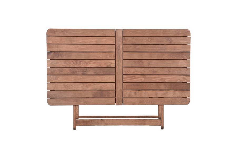 Tραπεζαρία Retto σετ 5τμχ μασίφ ξύλο οξιάς καρυδί-γκρι 120x75x71εκ