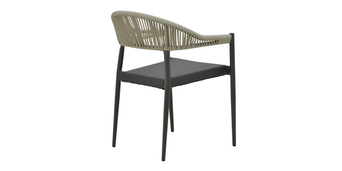 Τραπεζαρία Kliton- Elation σετ 3τεμ pakoworld αλουμίνιο σε ανθρακί απόχρωση 80x80x74εκ