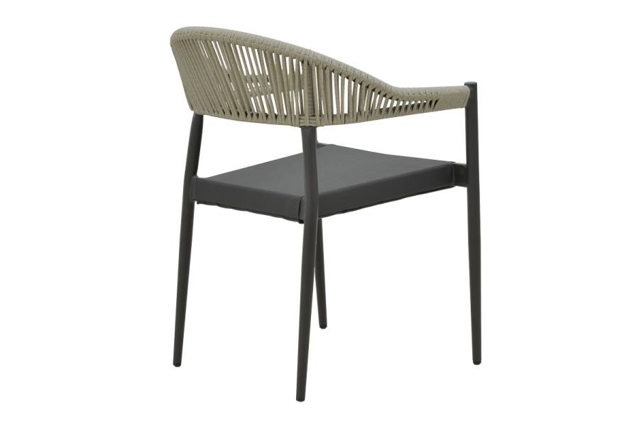 Τραπεζαρία Kliton- Elation σετ 3τεμ pakoworld αλουμίνιο σε ανθρακί απόχρωση 80x80x74εκ