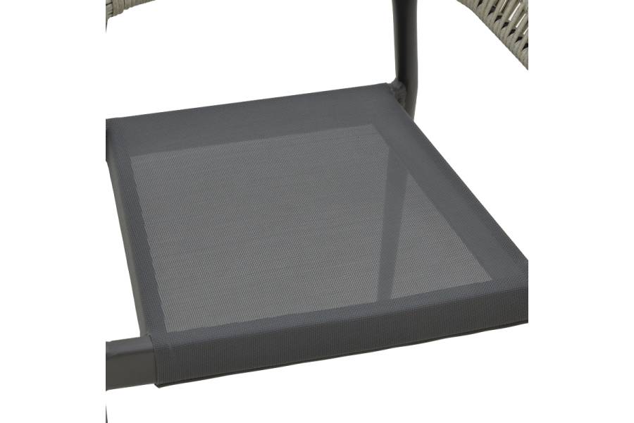 Τραπεζαρία Kliton- Elation σετ 3τεμ pakoworld αλουμίνιο σε ανθρακί απόχρωση 80x80x74εκ