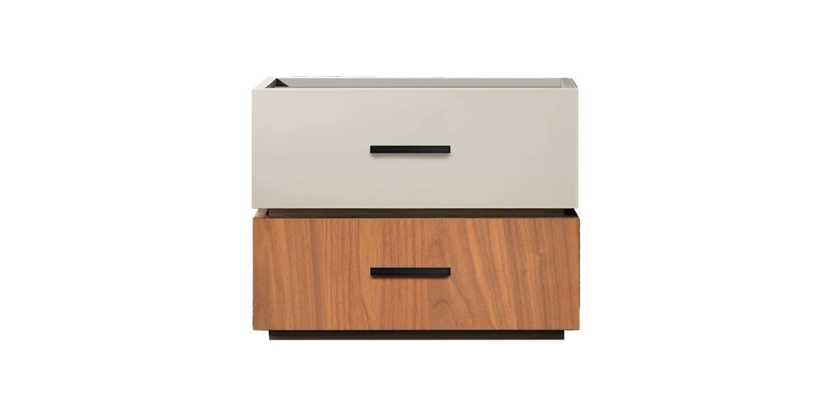 Κομοδίνο Sonlen pakoworld mdf σε καρυδί-μπεζ απόχρωση 60x40x44.5εκ