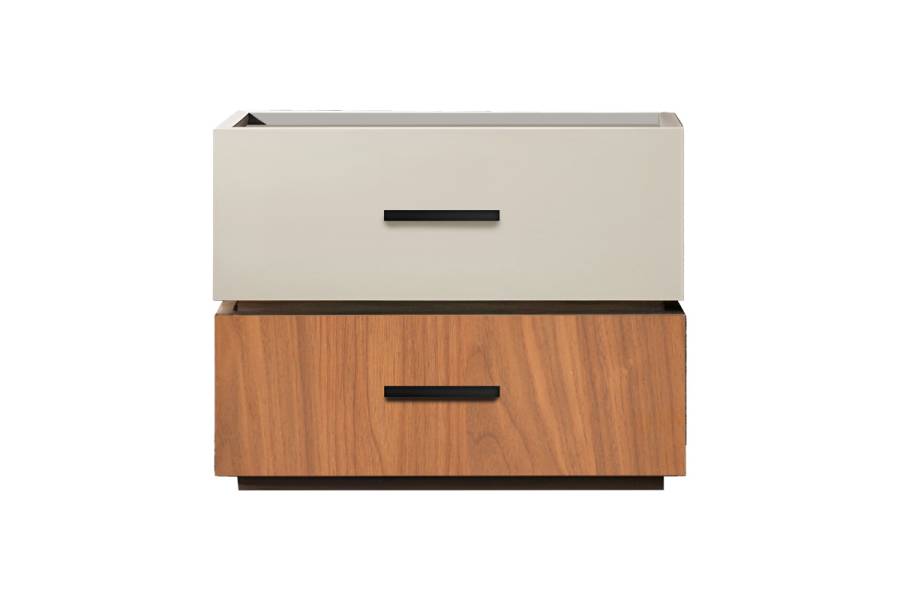 Κομοδίνο Sonlen pakoworld mdf σε καρυδί-μπεζ απόχρωση 60x40x44.5εκ
