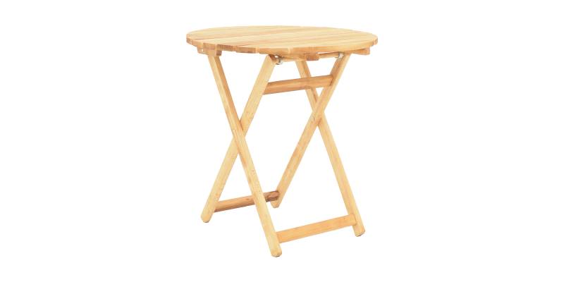 Τραπέζι Letna pakoworld πτυσσόμενο μασίφ ξύλο οξιάς σε φυσική απόχρωση Φ70x75εκ