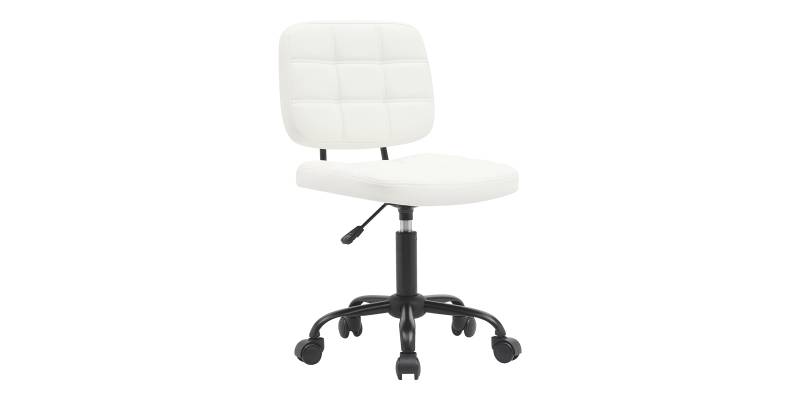 Καρέκλα γραφείου Sedia pakoworld pu σε λευκή απόχρωση 50x50x75-85εκ