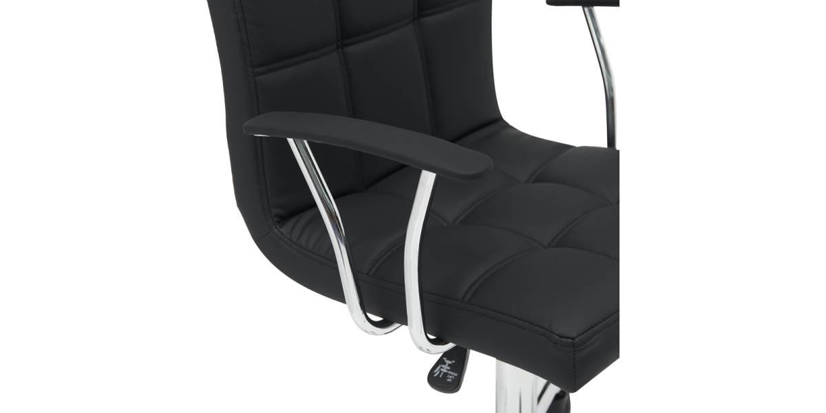 Καρέκλα γραφείου Buleco pakoworld pu σε μαύρη απόχρωση 56x46x74-86εκ