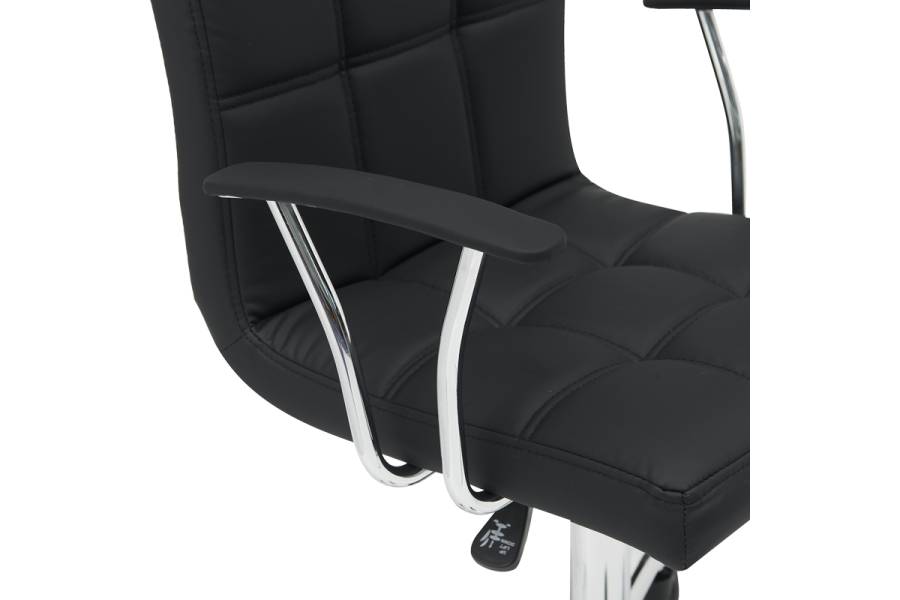 Καρέκλα γραφείου Buleco pakoworld pu σε μαύρη απόχρωση 56x46x74-86εκ