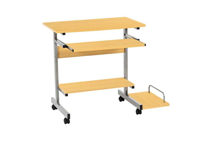 Γραφείο υπολογιστή Veronce pakoworld σε φυσική απόχρωση με μεταλλικό σκελετό 89x47x71εκ