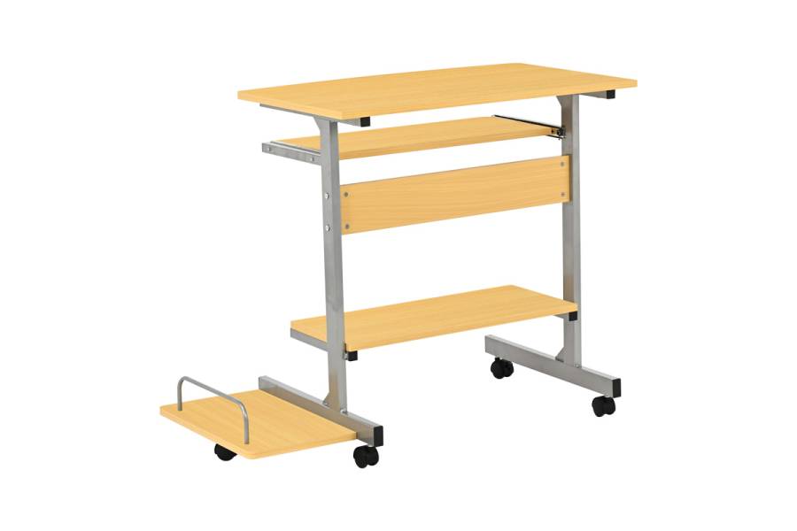 Γραφείο υπολογιστή Veronce pakoworld σε φυσική απόχρωση με μεταλλικό σκελετό 89x47x71εκ