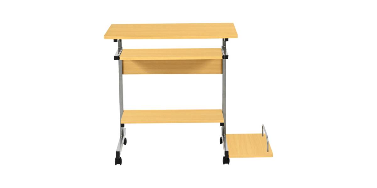 Γραφείο υπολογιστή Veronce pakoworld σε φυσική απόχρωση με μεταλλικό σκελετό 89x47x71εκ