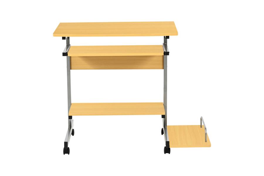 Γραφείο υπολογιστή Veronce pakoworld σε φυσική απόχρωση με μεταλλικό σκελετό 89x47x71εκ