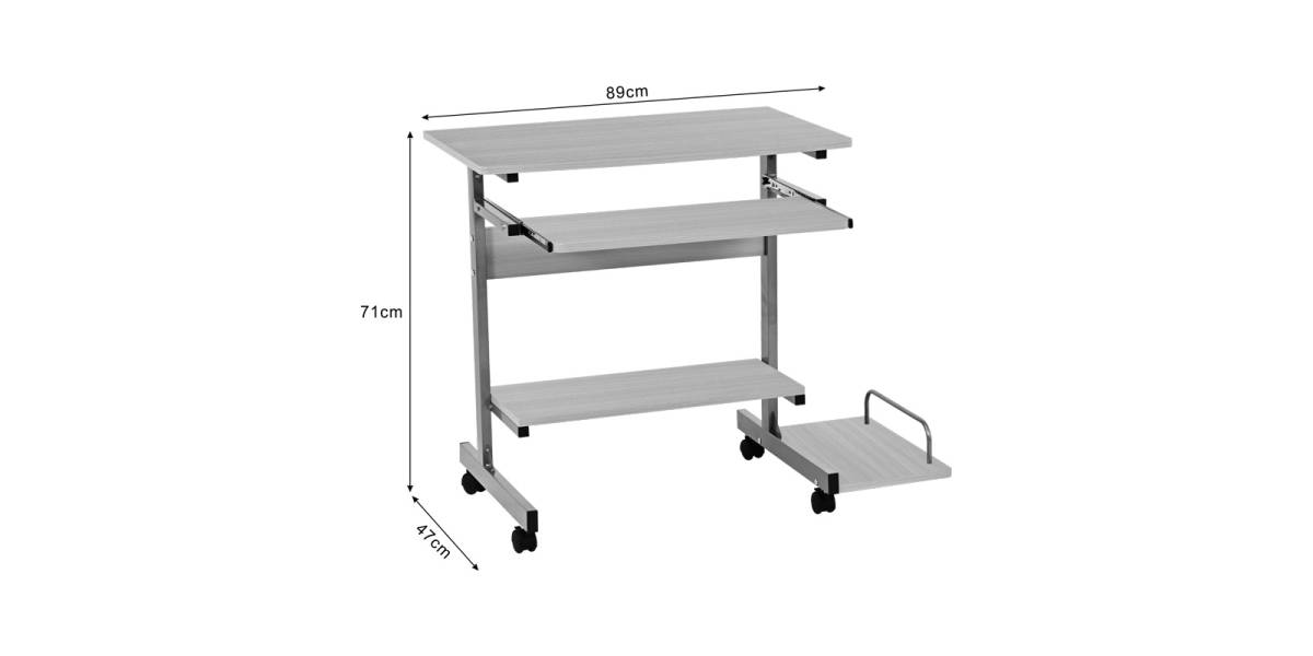 Γραφείο υπολογιστή Veronce pakoworld σε φυσική απόχρωση με μεταλλικό σκελετό 89x47x71εκ