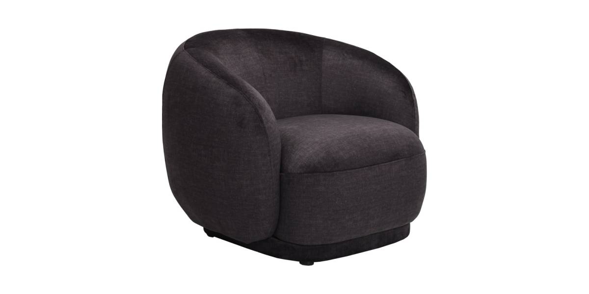 Πολυθρόνα Freya pakoworld ύφασμα σε ανθρακί απόχρωση 93x87x76εκ