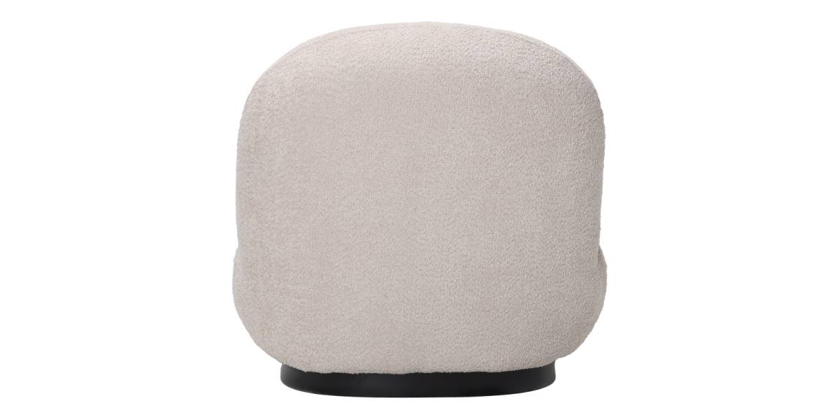 Πολυθρόνα Rosalie pakoworld μπουκλέ ύφασμα σε μπεζ απόχρωση με μαύρη βάση 85x82x77εκ