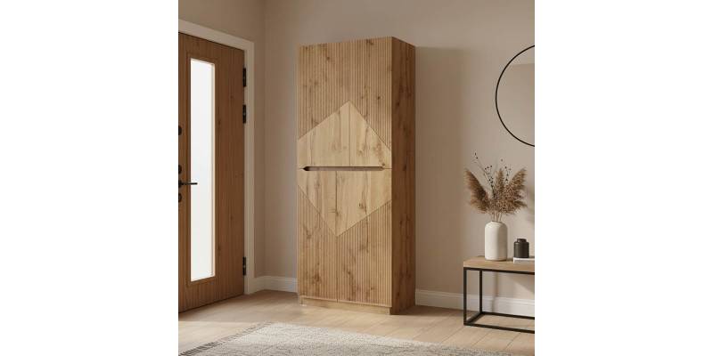 Παπουτσοθήκη-ντουλάπι Kebell pakoworld σε oak απόχρωση 71x41.5x180.4εκ