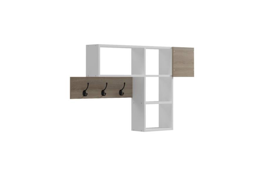Κρεμάστρα τοίχου Wenia pakoworld σε sonoma-λευκό 99.5x15x61εκ