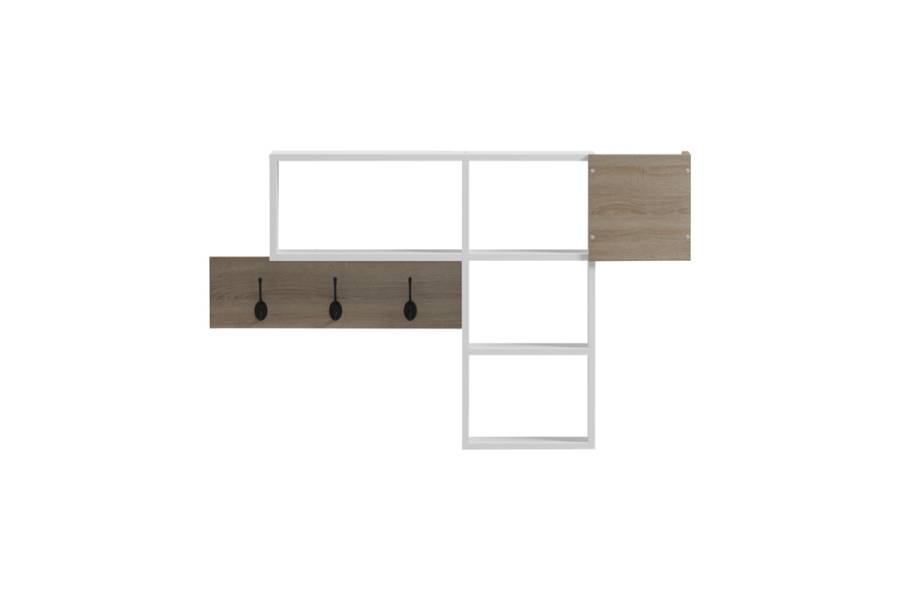 Κρεμάστρα τοίχου Wenia pakoworld σε sonoma-λευκό 99.5x15x61εκ