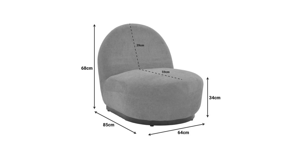 Πολυθρόνα περιστρεφόμενη Zenny pakoworld υφασμα κίτρινο 64x85x68εκ