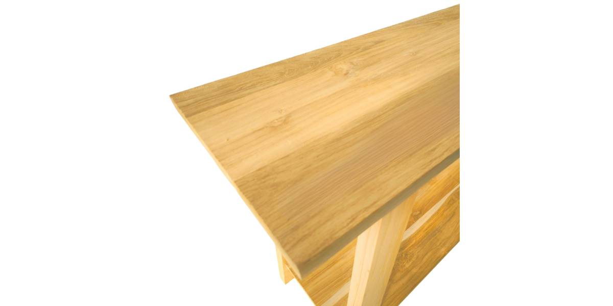Κονσόλα Decoza pakoworld teak ξύλο σε φυσική απόχρωση 140x40x80εκ