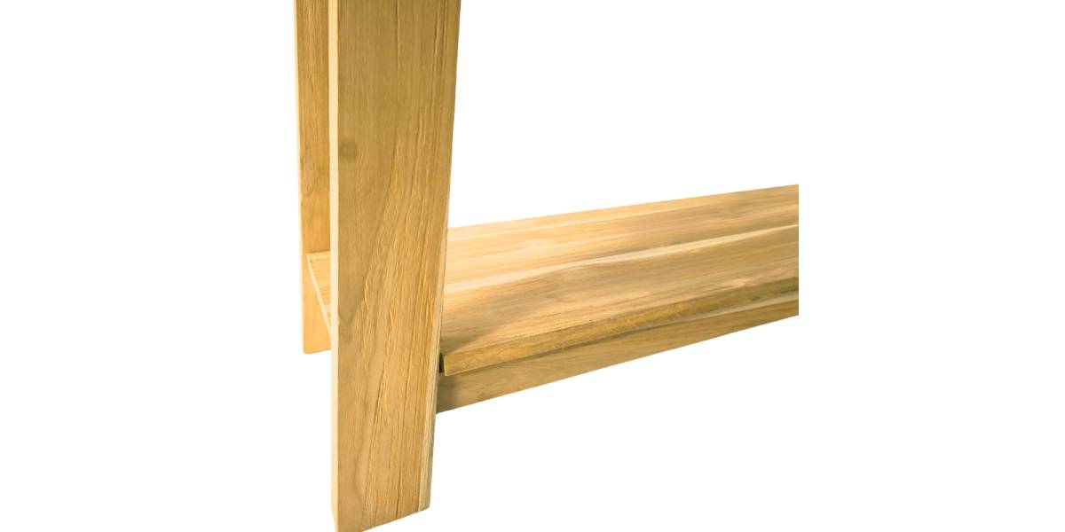 Κονσόλα Decoza pakoworld teak ξύλο σε φυσική απόχρωση 140x40x80εκ