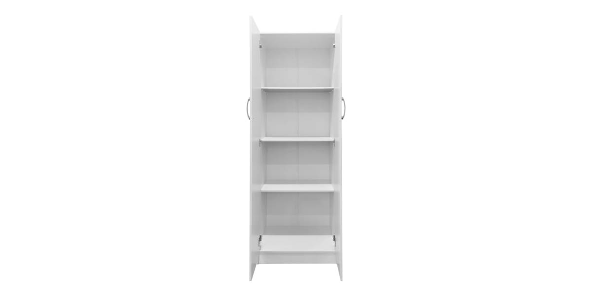 Ντουλάπα δίφυλλη Athos pakoworld σε λευκή απόχρωση 60x42x180εκ