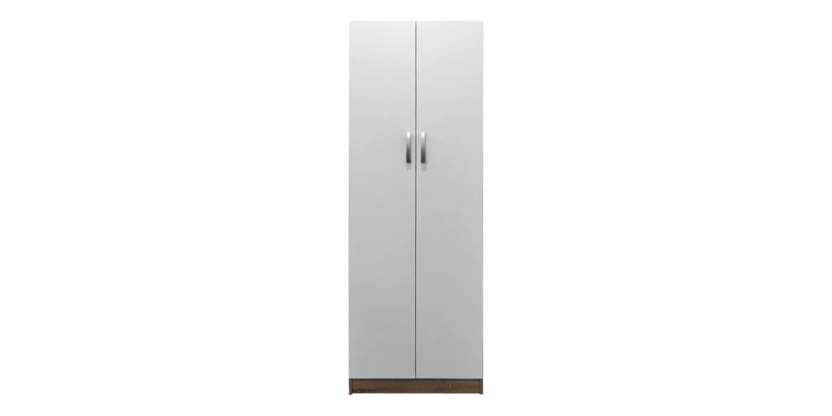 Ντουλάπα δίφυλλη Athos pakoworld σε sonoma-λευκή απόχρωση 60x42x180εκ