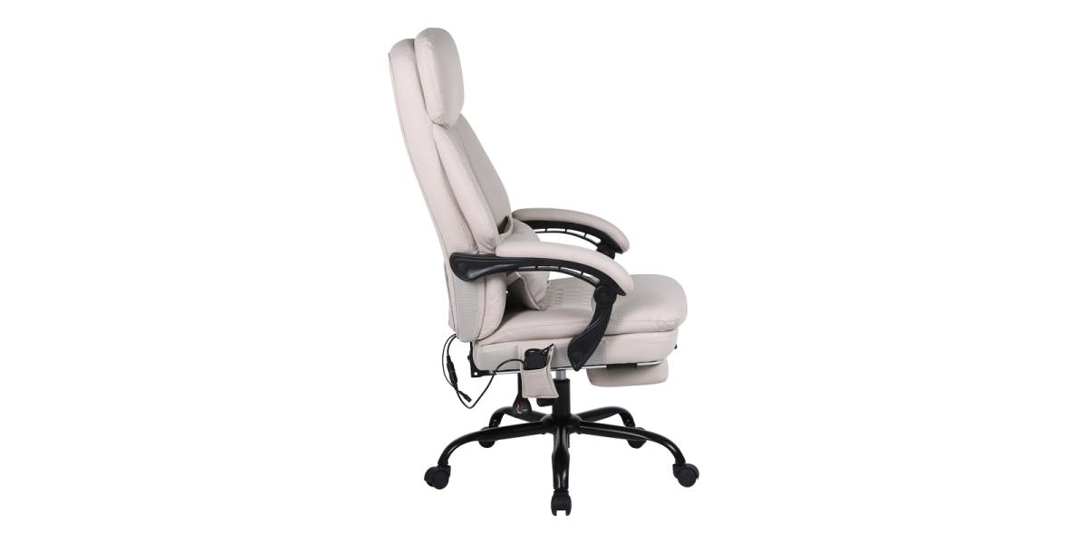 Καρέκλα γραφείου διευθυντή Sedici pakoworld με μηχανισμό massage- pu μπεζ 72x63x115-123εκ