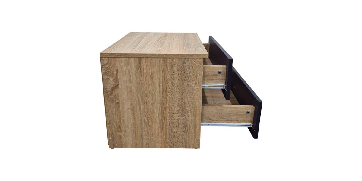 Κομοδίνο Athos pakoworld σε sonoma-ανθρακί απόχρωση 48x40x41.5εκ