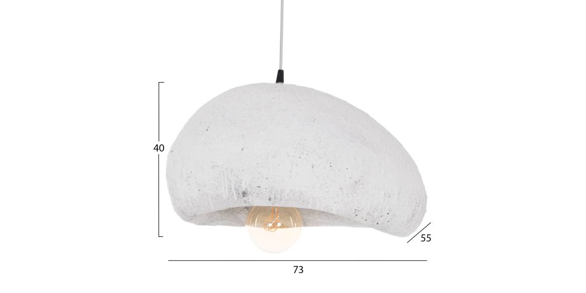 ΦΩΤΙΣΤΙΚΟ ΟΡΟΦΗΣ ΜΕ ΟΨΗ ΠΕΤΡΑΣ STONER (L) HM4419.02 ΛΕΥΚΟ 73x55x40Υεκ.