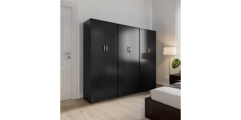 Ντουλάπα εξάφυλλη Athos pakoworld wenge 240x42x180εκ