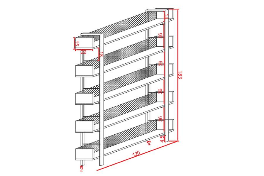 Βιβλιοθήκη Musha pakoworld μέταλλο μαύρο με oak απόχρωση 120x27x185εκ
