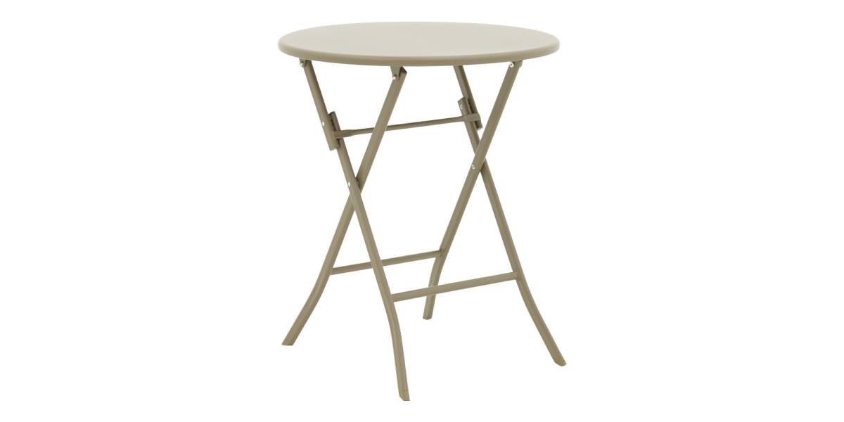 Τραπεζαρία Albero-Calan pakoworld 3τεμ μέταλλο σε σαμπανιζέ απόχρωση Φ60x70εκ