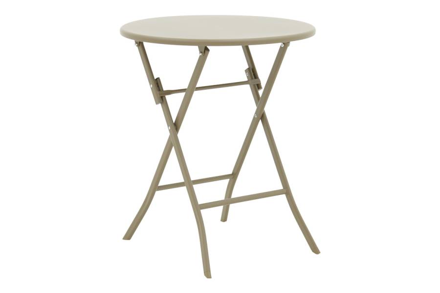 Τραπεζαρία Albero-Calan pakoworld 3τεμ μέταλλο σε σαμπανιζέ απόχρωση Φ60x70εκ