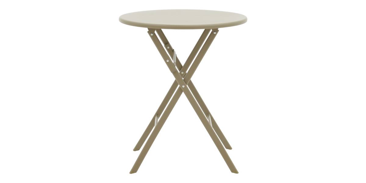 Τραπεζαρία Albero-Calan pakoworld 3τεμ μέταλλο σε σαμπανιζέ απόχρωση Φ60x70εκ