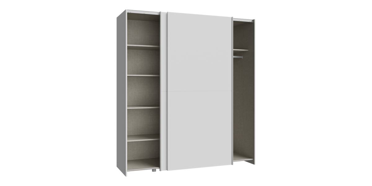 Ντουλάπα ρούχων Noez I pakoworld δίφυλλη με ράφια σε λευκή απόχρωση 170.5x61x190.5εκ