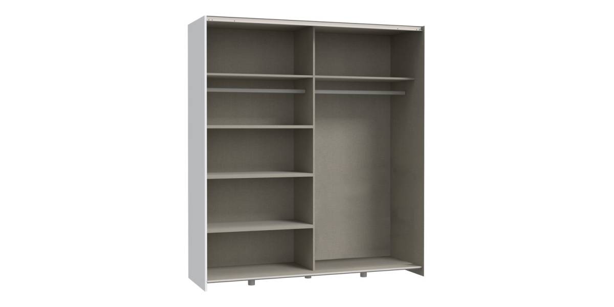 Ντουλάπα ρούχων Noez I pakoworld δίφυλλη με ράφια σε λευκή απόχρωση 170.5x61x190.5εκ