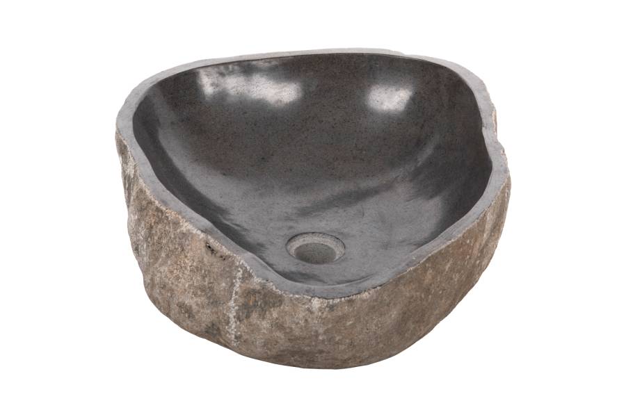 ΝΙΠΤΗΡΑΣ STONE SINK ΛΑΞΕΥΜΕΝΗ ΠΕΤΡΑ ΓΚΡΙ ΑΠΟΧΡΩΣΗ HM4193 55x44x16Υ εκ.